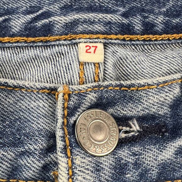 Levi's White Oak Cone Denim Selvedge Women's Button Fly Raw Hem Jeans Size 27 - Picture 4 of 13